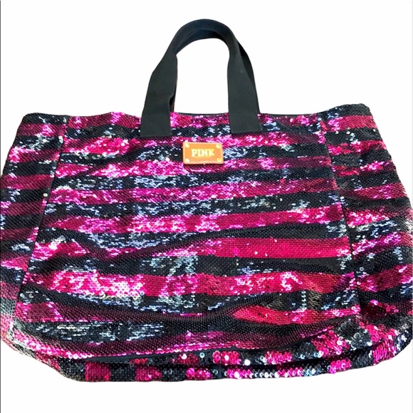 PINK Victoria’s Secret Sequined Pink Black… - Picture 1 of 11